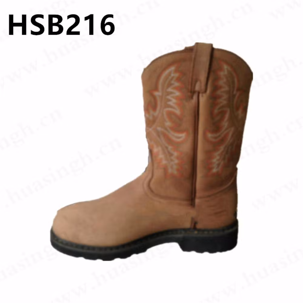 Gww, Long Tube Oil Resistant Nubuck Leather Safety Boot for Mining Lumberjack Anti-Puncture Rubber Outsole Work Boot HSB216