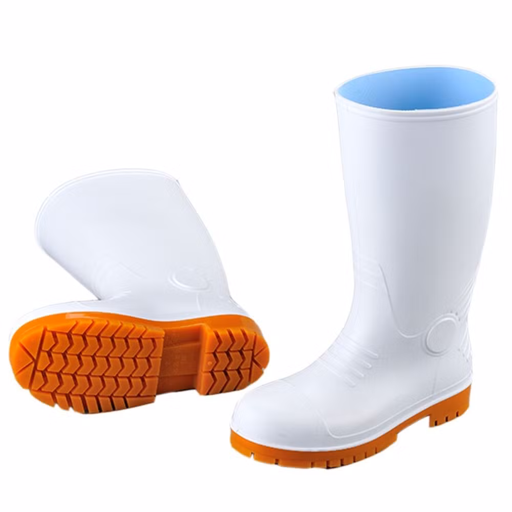 High Quality Black PVC Waterproof Anti Slip Sanitary Rain Boot Waterproof Footwear Steel Toe Super Non-Slip Safety Boots for Fire-Fighting and Chemical Industry
