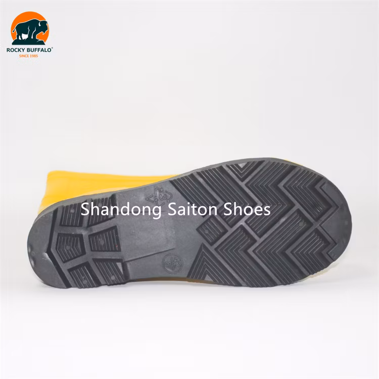 Rocky Buffalo Unisex Yellow PVC Safety Rain Boots Bottom Acid Alkali Oil Resistant Steel Toe Winter Spring Autumn Summer Outdoor