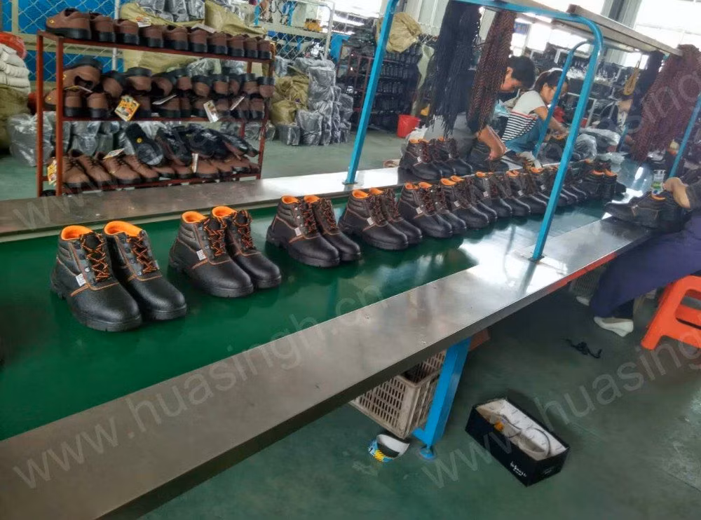 Zh, Cheap Price Strong Stitching Rubber Outsole Outdoor Safety Shoes Steel Toe Insert Anti-Puncture Black Safety Leather Boots HSB193