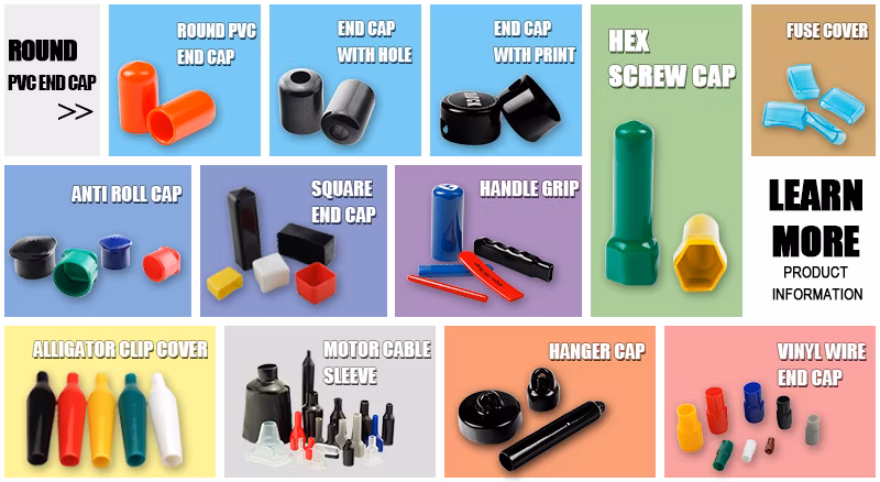 Plastic/Metal/ Stainless Steel Pipe End Protection Cap, Round PE Vinyl Cap for Nut/ Thread/ Rod/Bolt Tube PVC Dust Cap Flexible Vinyl Cap
