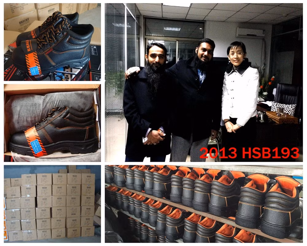 Zh, Cheap Price Strong Stitching Rubber Outsole Outdoor Safety Shoes Steel Toe Insert Anti-Puncture Black Safety Leather Boots HSB193