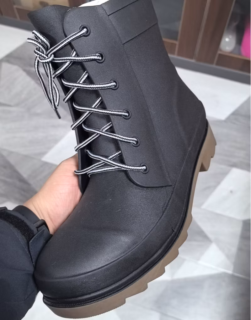 Yellow Color Oil Acid Resistant Waterproof Ankle PVC Safety Rain Boots