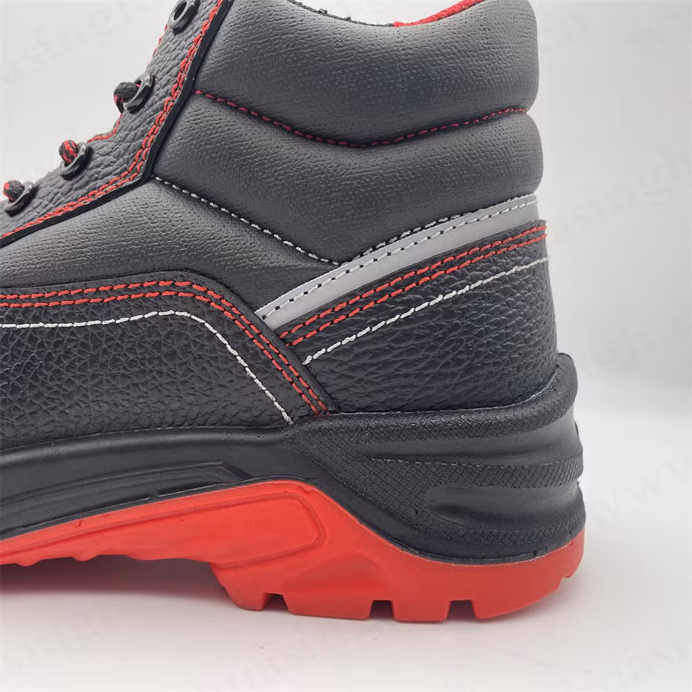 Gww, Top-Level Embossed Leather Reflective Stripe Design Safety Boot for Night Worker Anti-Puncture PU/PU Injection Outsole Industrial Safety Shoe HSB291