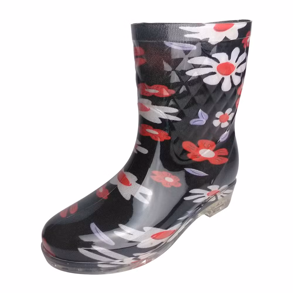 Cheap Camo Print PVC Rain Gumboots Girls Wellington Gumboots Rubber Safety Boots