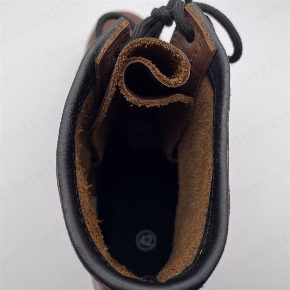 Gww, Oil-Proof Top-Level Crazy Horse Leather Industrial Safety Shoe Steel Toe Insert Alkali Resistant PU Injection Outsole Work Boot HSB179