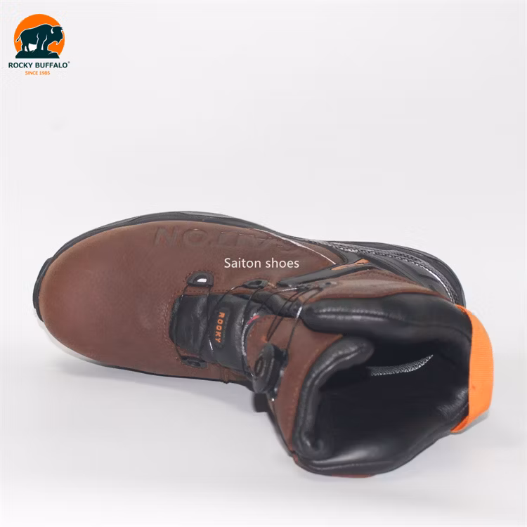 Rocky Buffalo Fur Nubuck Leather High Cut Safety Shoes Steel Plate Steel Toe Work Boots with