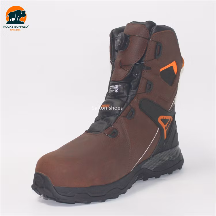 Rocky Buffalo Fur Nubuck Leather High Cut Safety Shoes Steel Plate Steel Toe Work Boots with