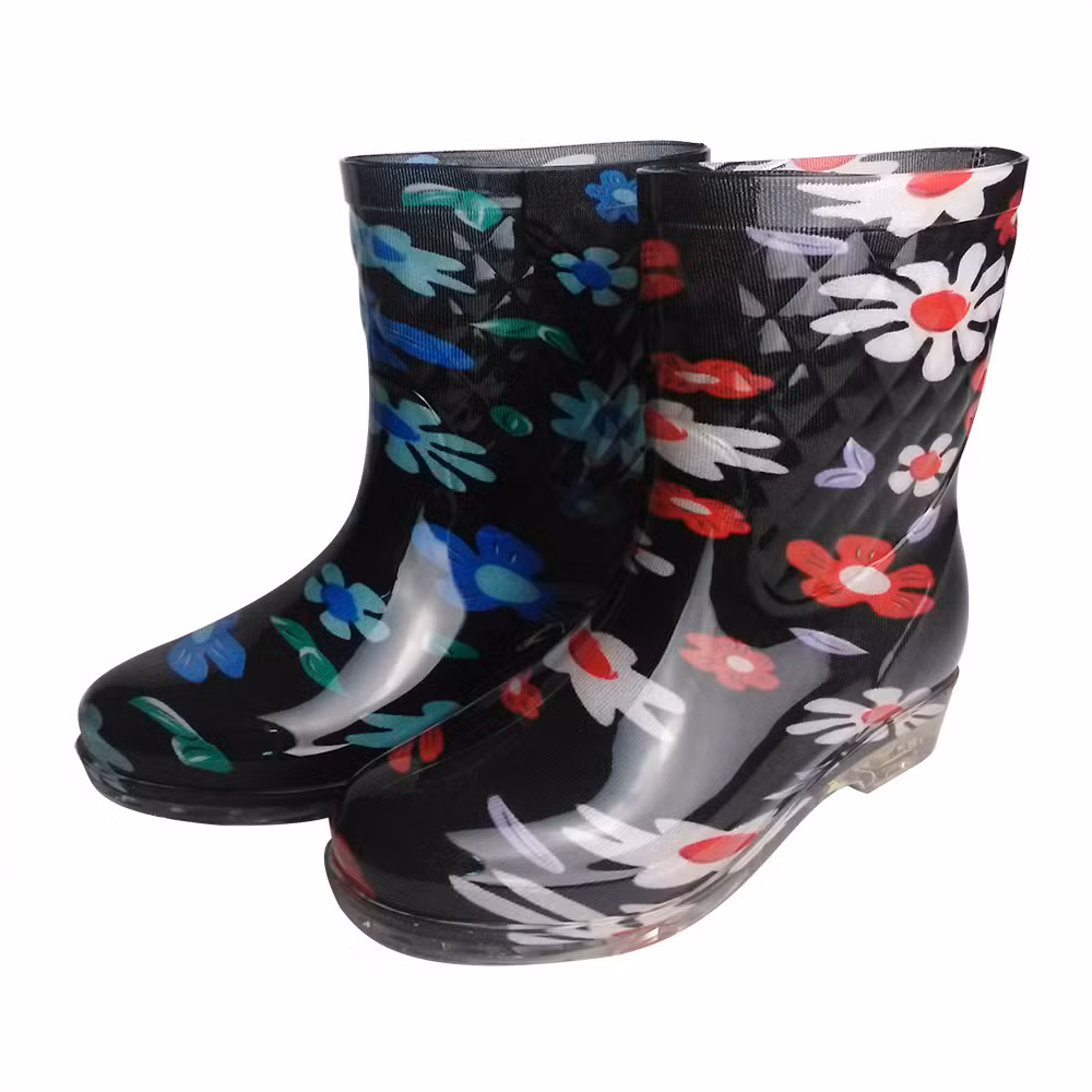Cheap Camo Print PVC Rain Gumboots Girls Wellington Gumboots Rubber Safety Boots