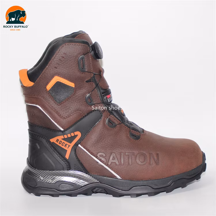 Rocky Buffalo Fur Nubuck Leather High Cut Safety Shoes Steel Plate Steel Toe Work Boots with