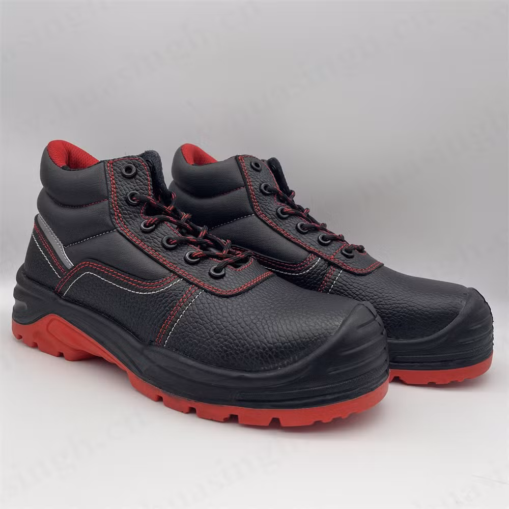 Gww, Top-Level Embossed Leather Reflective Stripe Design Safety Boot for Night Worker Anti-Puncture PU/PU Injection Outsole Industrial Safety Shoe HSB291