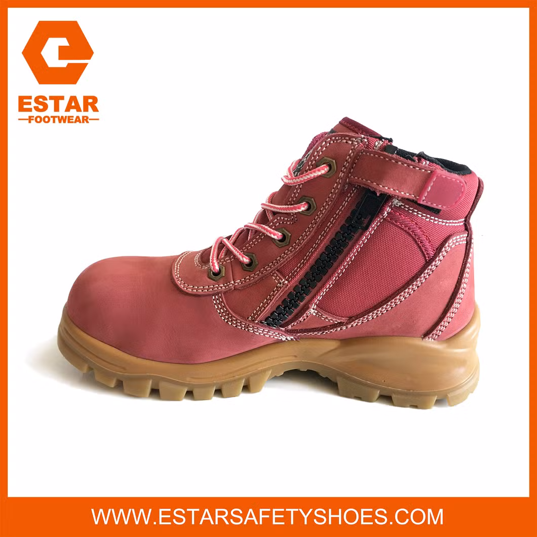 Zip Sided Breathable and Anti-Bacterial Shock Absorbig Insole Men Safety Boots