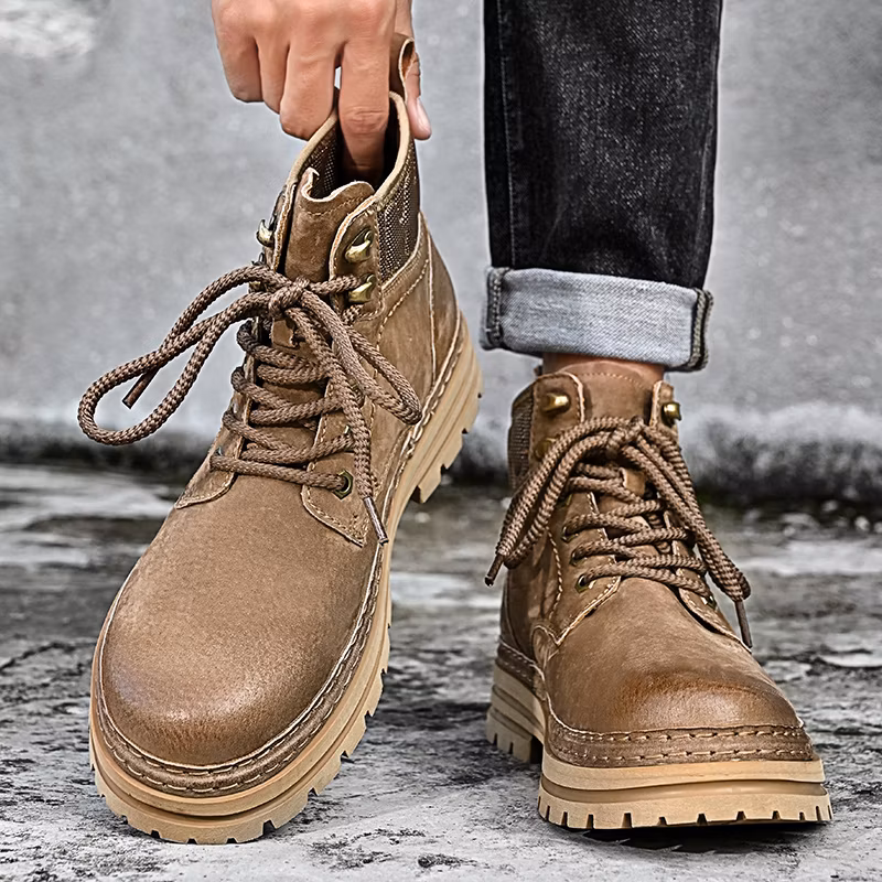 High Quality Pig Leather Hot Selling Men′s Fashion Classic Retro Boots Ex-24h8264