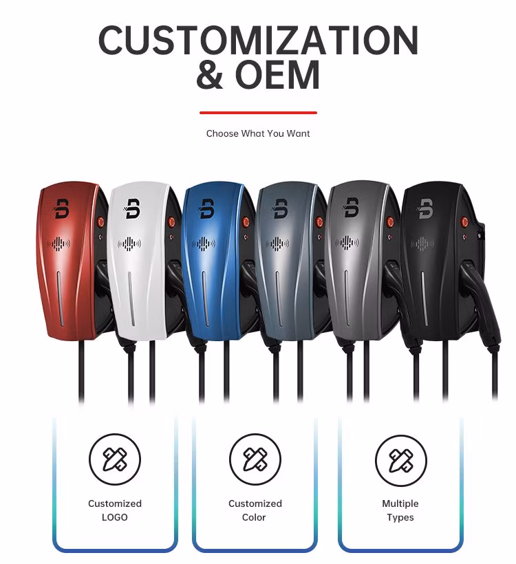 Beny Type 2 Gbt EV Charging Station Socket RFID Home Car Charger Wallbox 7.4 Kw EV Charger 32A Wallbox for Electric Car