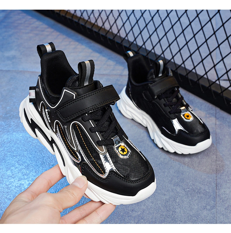 New Arrival Leather Upper Sneakers Children Running Kids Sport Shoes