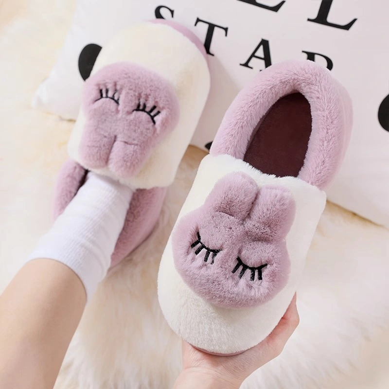 New Winter Home Cotton Shoes Warm Cute Indoor Slippers for Women