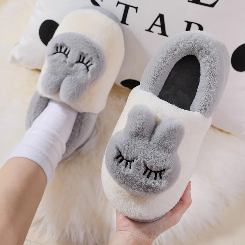 New Winter Home Cotton Shoes Warm Cute Indoor Slippers for Women