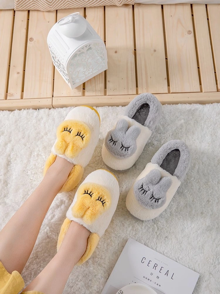 New Winter Home Cotton Shoes Warm Cute Indoor Slippers for Women