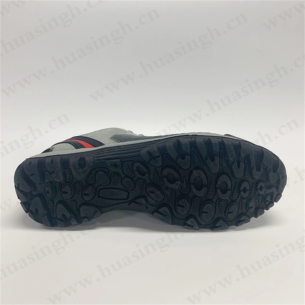 Yxl, Top-Level Anti-Puncture PU/PU Injection Safety Footwear Lace-up Style Fiberglass Toe Insert Grey Sport Safety Shoe with Suede Leather HSS457