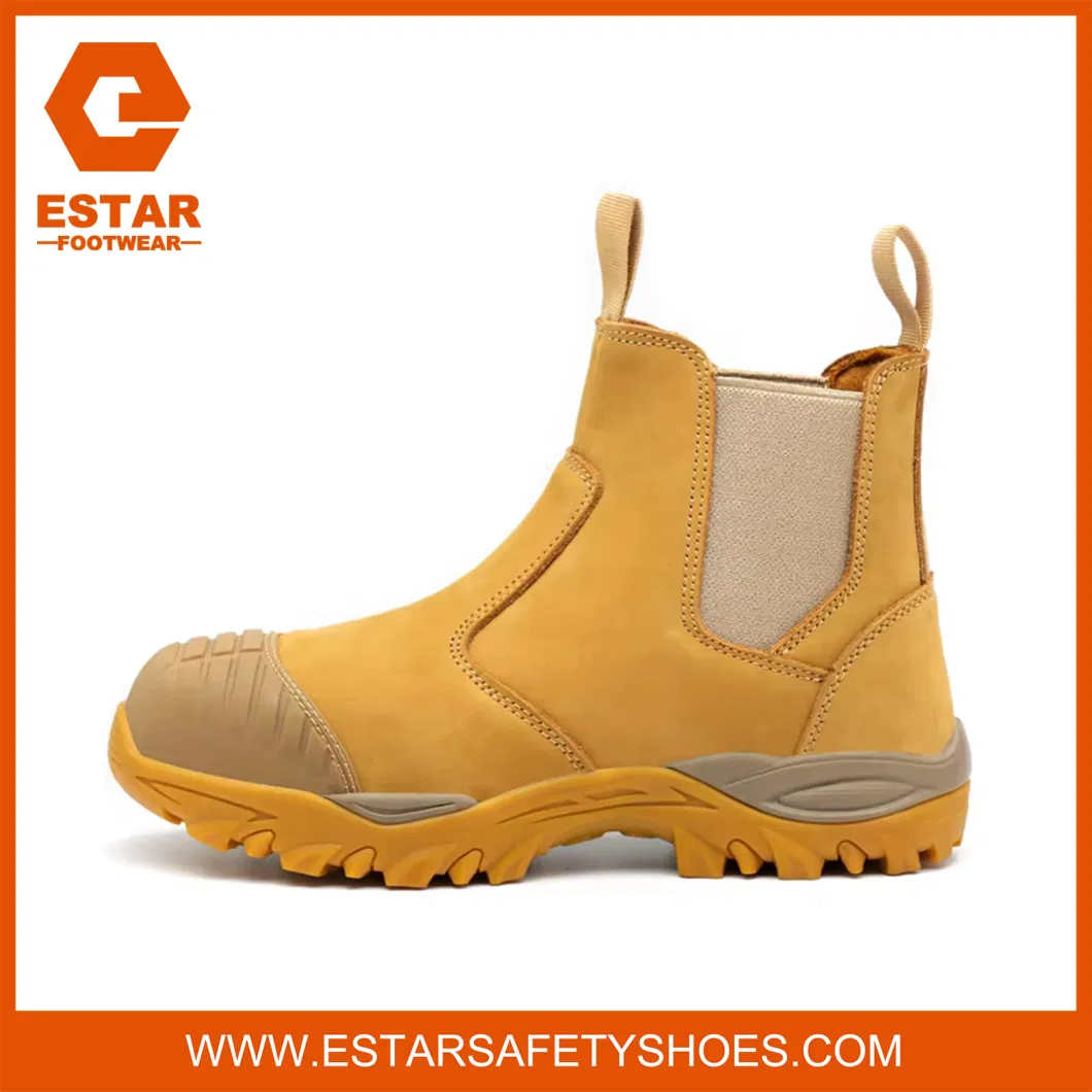 Elastic Sided Impact Absorbing PU Midsole Steel Toe Safety Shoes Sport