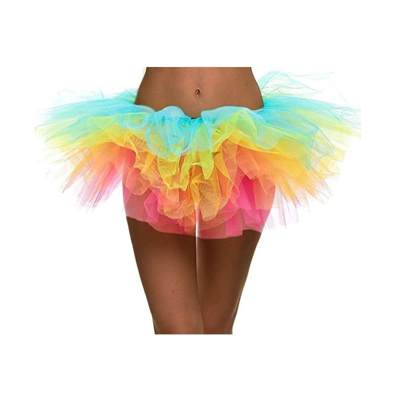 Customized Women Adult Mesh Tutu Skirt Princess Five Layers Elastic Waist Ballet Party Sexy Dance Skirts