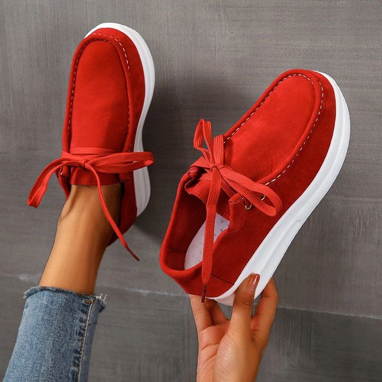 New Casual Non-Slip Female Shoes Students Fashion Chunky Sole Lace-up Sports Shoes for Women