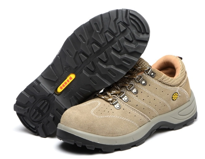 Puncture Resistant with Steel Plate Working Safety Shoes Suede Split Leather Steel Toe 200j
