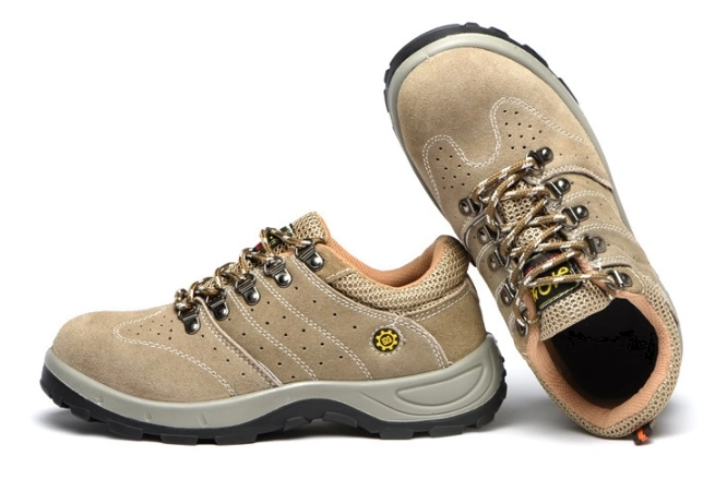 Puncture Resistant with Steel Plate Working Safety Shoes Suede Split Leather Steel Toe 200j