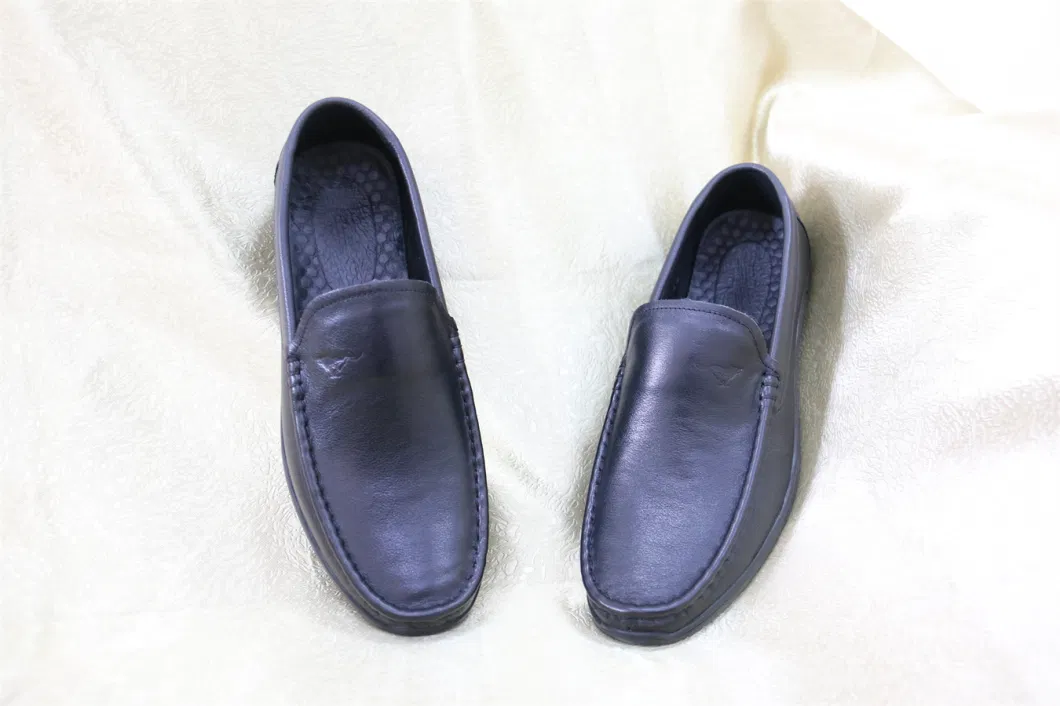 Classic Walk Travel Soft Rubber Loafer Leather Business Men Leisure Casual Shoe