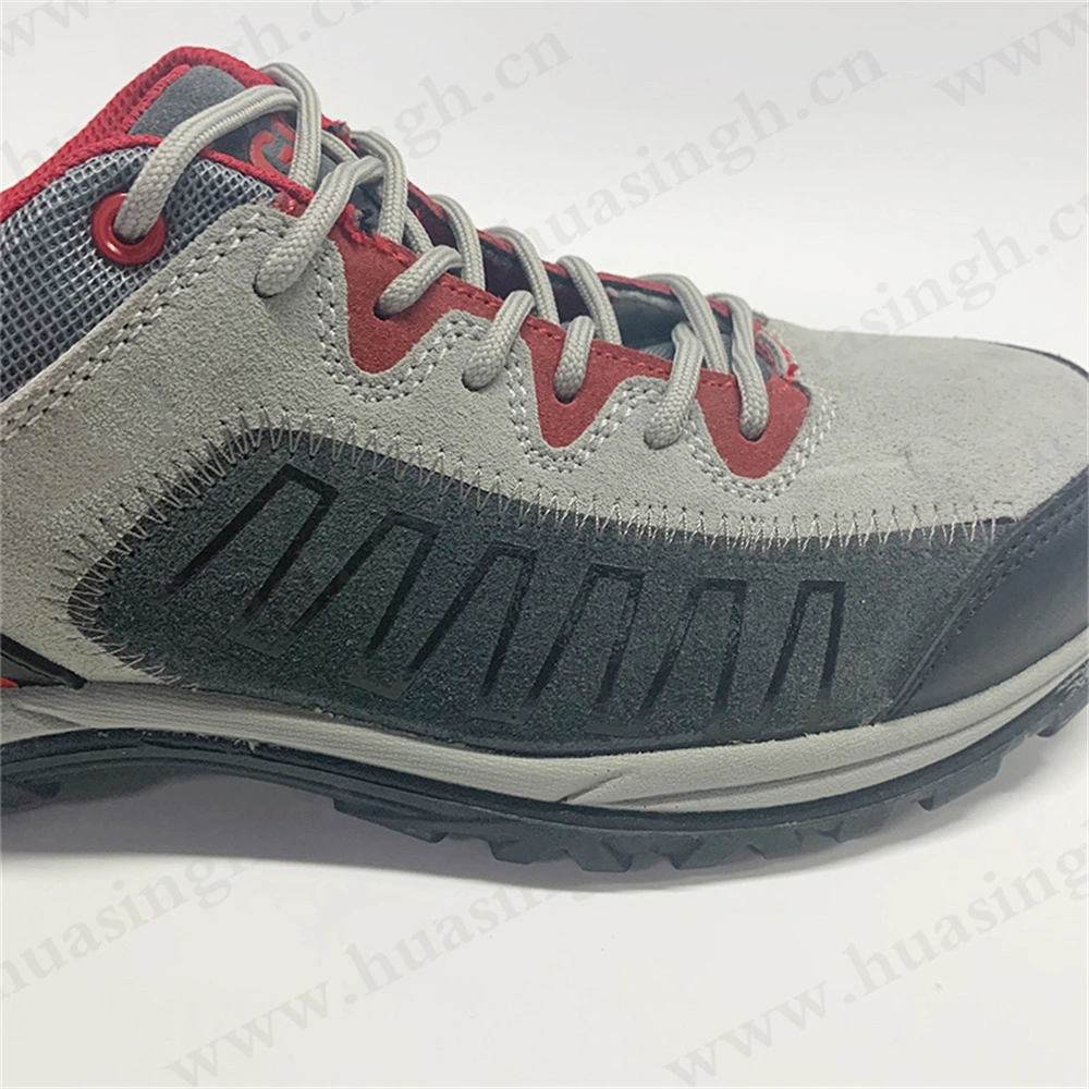 Yxl, Top-Level Anti-Puncture PU/PU Injection Safety Footwear Lace-up Style Fiberglass Toe Insert Grey Sport Safety Shoe with Suede Leather HSS457