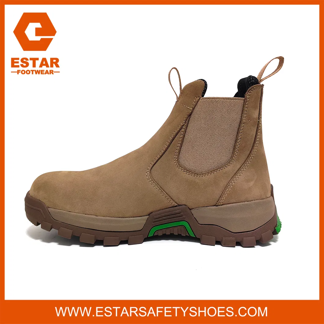 Elastic Sided Impact Absorbing PU Midsole Steel Toe Safety Shoes Sport