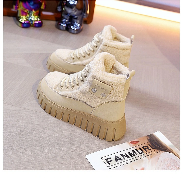 Wholesale Womens Sneakers Shoes Hiking Boots Shoes for Winter Plush Shoes with High Heels Sports Shoes Youth Gothic Shoes