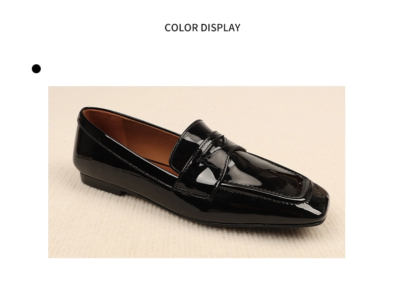 New Mirror Patent Leather Fashion British Style Women Low Heel Fashion Shoes