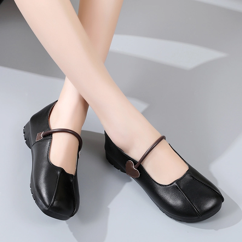 Womens Fashion Beautiful Leather 2022 Ladies Footwear Versatile Flats