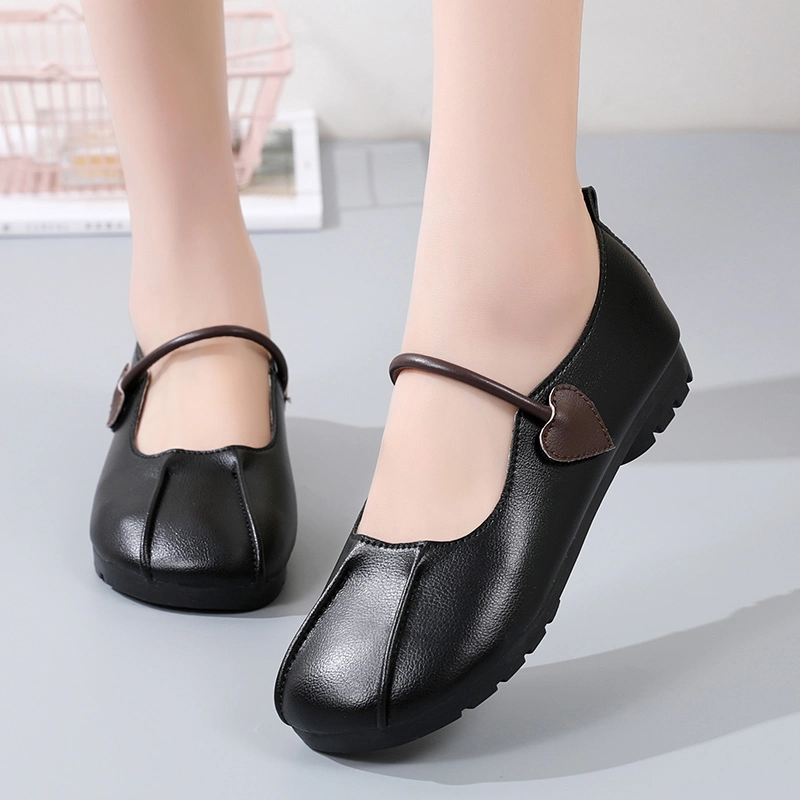 Womens Fashion Beautiful Leather 2022 Ladies Footwear Versatile Flats