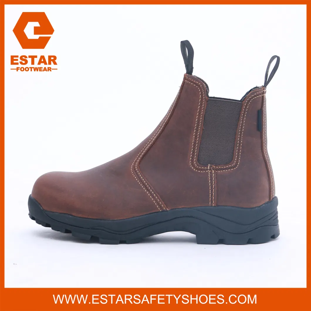 Elastic Sided Impact Absorbing PU Midsole Steel Toe Safety Shoes Sport