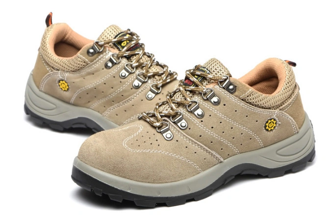 Puncture Resistant with Steel Plate Working Safety Shoes Suede Split Leather Steel Toe 200j