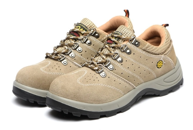 Puncture Resistant with Steel Plate Working Safety Shoes Suede Split Leather Steel Toe 200j