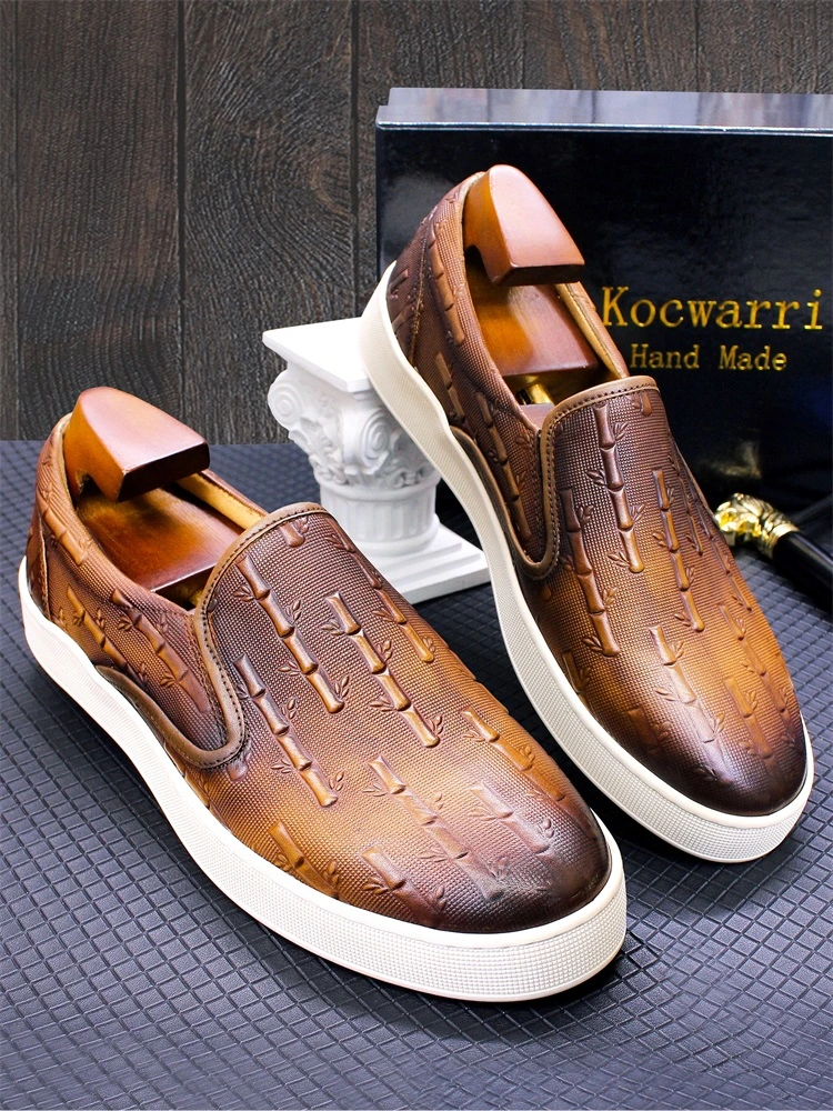 Custom Men&prime;s Leather Casual Shoes Lofer Shoes Soft Comfortable Footwear Outdoor Driving Men Elegant Flat Leather Shoes