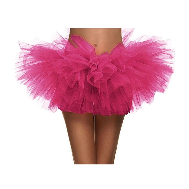 Customized Women Adult Mesh Tutu Skirt Princess Five Layers Elastic Waist Ballet Party Sexy Dance Skirts