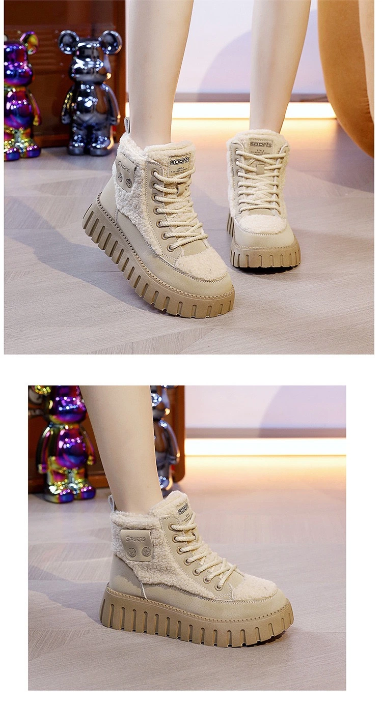 Wholesale Womens Sneakers Shoes Hiking Boots Shoes for Winter Plush Shoes with High Heels Sports Shoes Youth Gothic Shoes