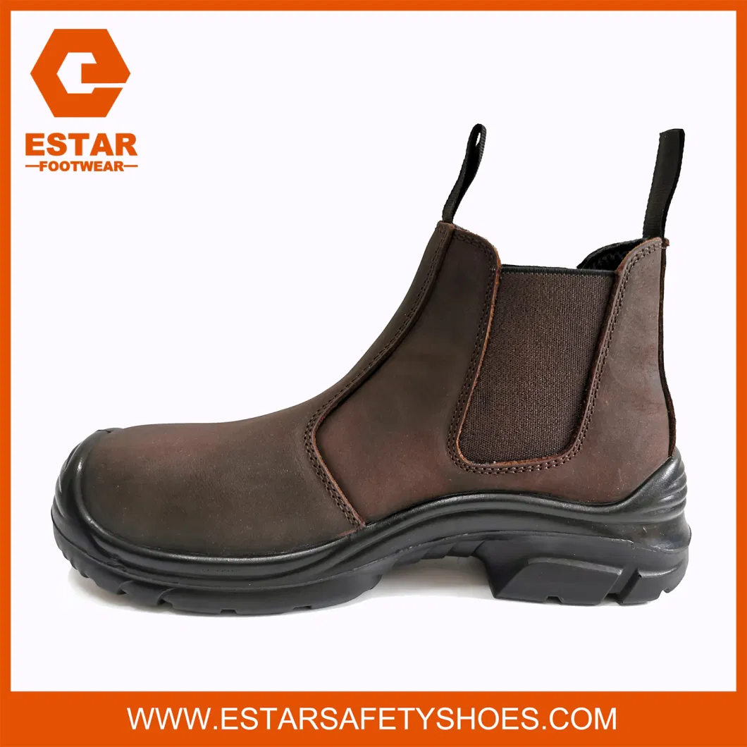 Elastic Sided Impact Absorbing PU Midsole Steel Toe Safety Shoes Sport