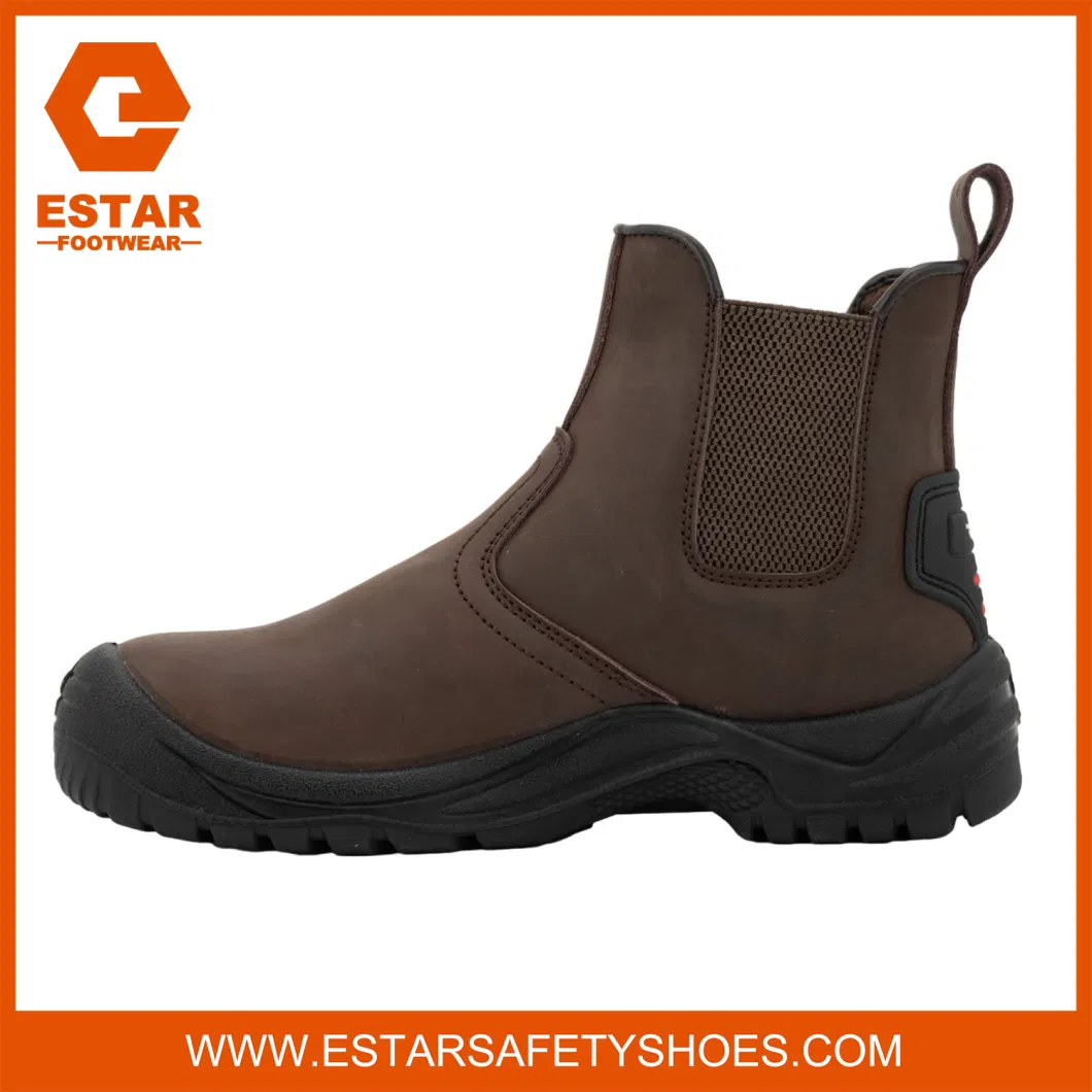 Elastic Sided Impact Absorbing PU Midsole Steel Toe Safety Shoes Sport