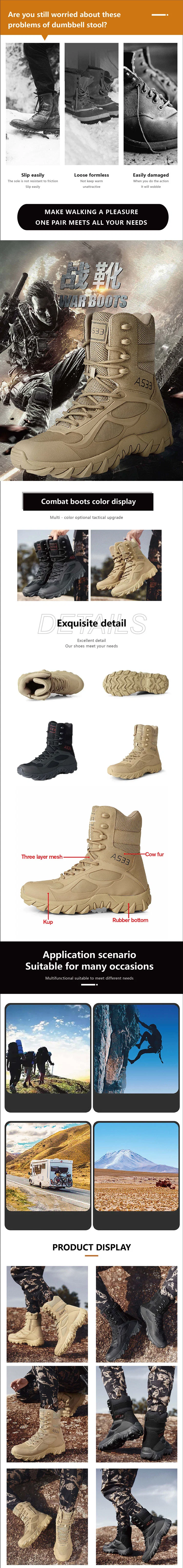 Wholesale Outdoor Hiking Combat Boot Desert Training Tactical Boots Safety Shoes