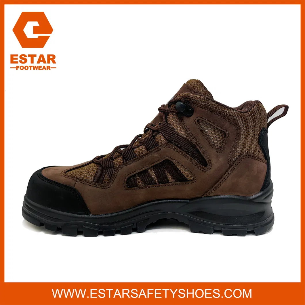 Elastic Sided Impact Absorbing PU Midsole Steel Toe Safety Shoes Sport