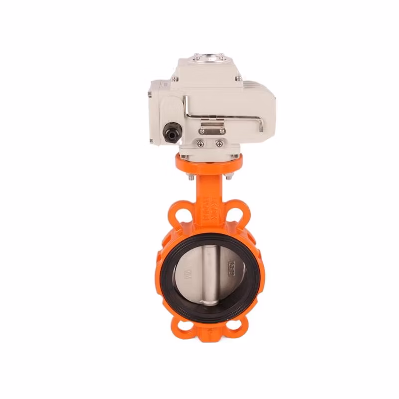 24V DC Electric Actuator EPDM Soft Seal Butterfly Valve Aluminum Alloy Anti-Condensation Clamp Wafer Butterfly Valve for Water Treatment