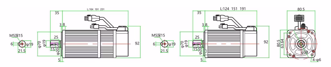 High Quality Single Phase 3000rpm AC Servo Motor with Encoder for CNC Machine