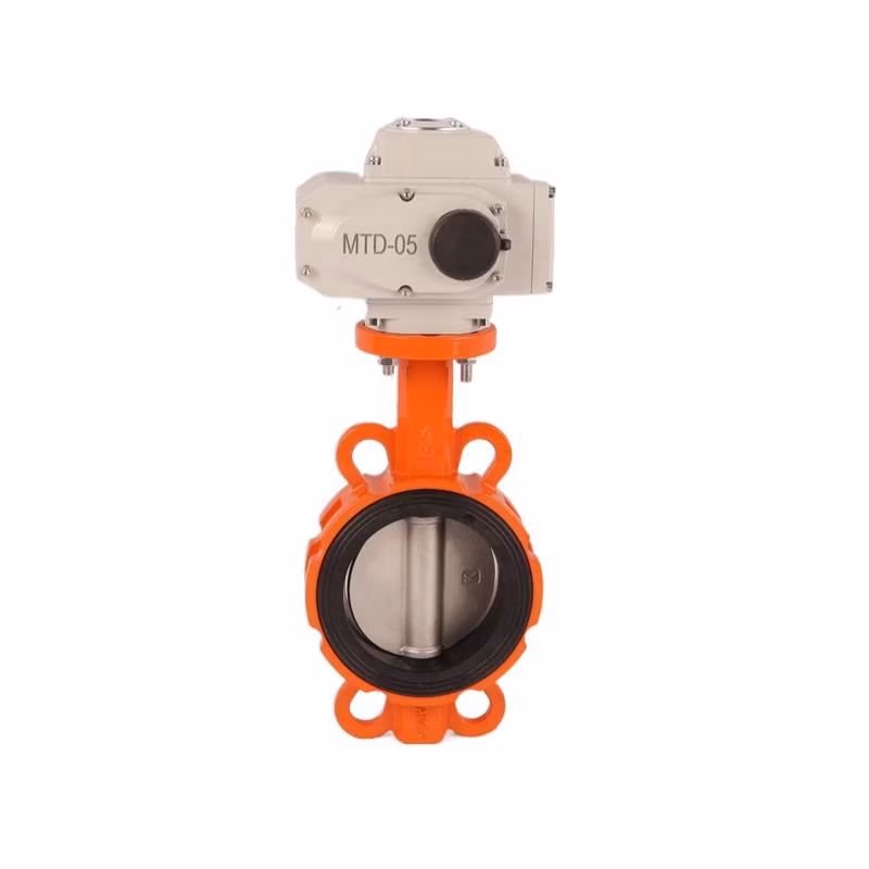24V DC Electric Actuator EPDM Soft Seal Butterfly Valve Aluminum Alloy Anti-Condensation Clamp Wafer Butterfly Valve for Water Treatment