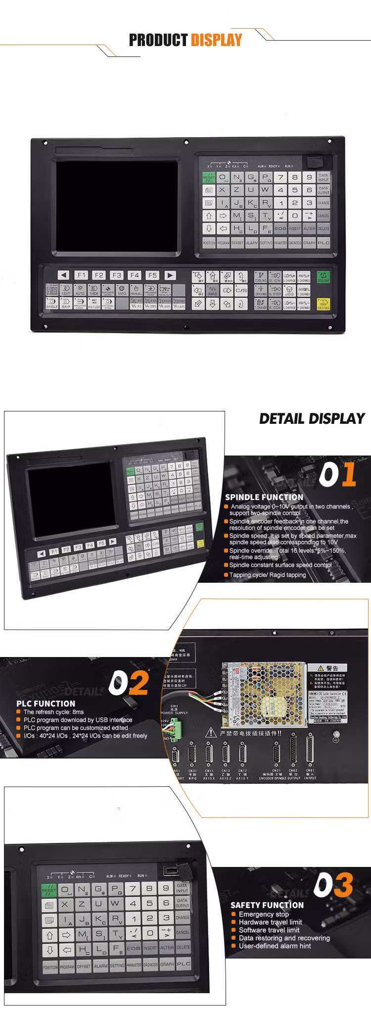 Szgh 3 Axis 4 Axis CNC Controller / CNC System with Open PLC for Milling Machine