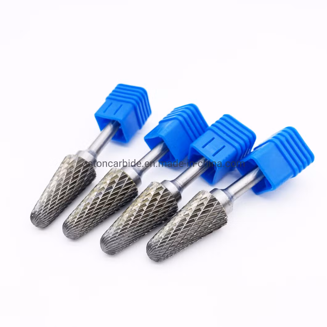L Type Ball-Nosed Cone Shape 6mm Shank Double Cut Tungsten Carbide Metal Milling Cutter